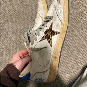 Golden Goose Ball Star blue white and leopard star